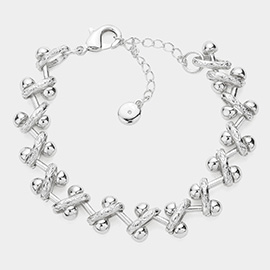 Abstract Metal Link Bracelet