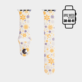 Snowflake Patterned Apple Watch Silicone Band