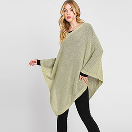 Solid Knit Loose Fit Poncho