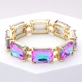 Emerald Cut Stone Stretch Evening Bracelet
