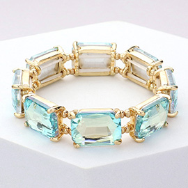 Emerald Cut Stone Stretch Evening Bracelet