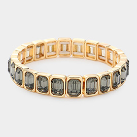 Emerald Cut Stone Stretch Evening Bracelet