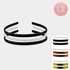12 SET OF 3 - Pearl Celluloid Acetate Headband Set