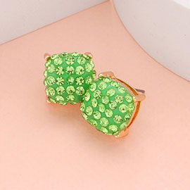 Stone Embellished Square Stud Earrings