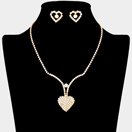 Rhinestone Paved Heart Necklace
