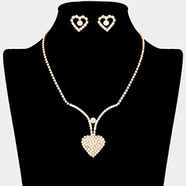 Rhinestone Paved Heart Necklace