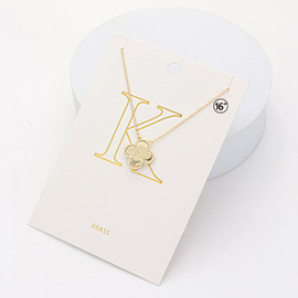 Quatrefoil Initial K Pendant Necklace