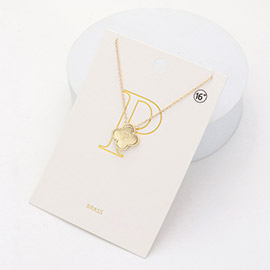 Quatrefoil Initial P Monogram Pendant Necklace