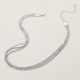 SECRET BOX_Multi Layered Brass Chain Necklace