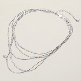 SECRET BOX_Multi Layered Brass Chain Necklace