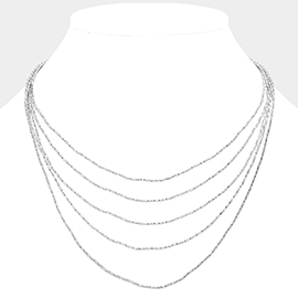 SECRET BOX_Multi Layered Brass Chain Necklace