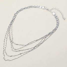 SECRET BOX_Multi Layered Brass Chain Necklace