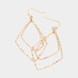 Textured Metal Geometric Dangle Earrings