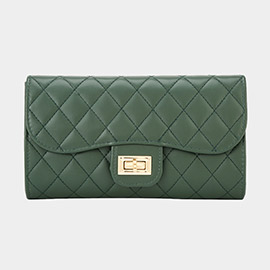 Quilted Flap Evening Clutch Bag / Crossbody Bag