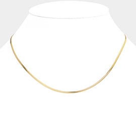 SECRET BOX_Stainless Steel Herringbone Chain Necklace