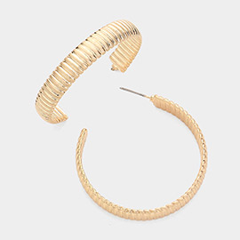 Textured Metal Hoop Earrings