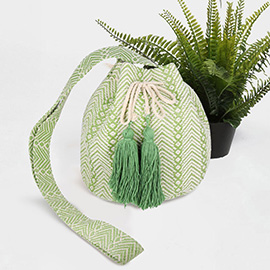 Geometric Pattern Bucket Bag