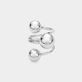 Metal Ball Abstract Ring