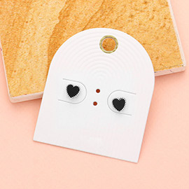 Enamel Heart Stud Earrings