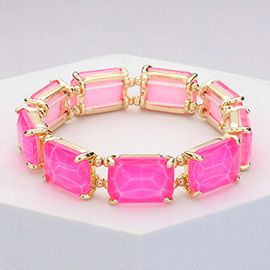 Emerald Cut Stone Stretch Evening Bracelet