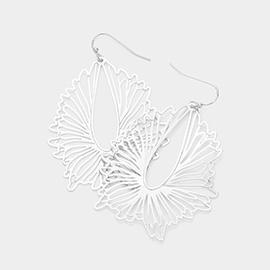 Brass Metal Filigree Abstract Dangle Earrings