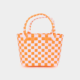 Basket Weave Mini Micro Tote Bag