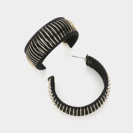 Thread Wrapped Hoop Earrings