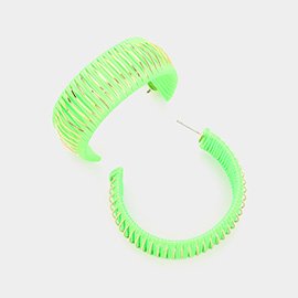 Thread Wrapped Hoop Earrings