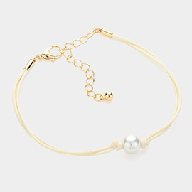 Pearl Pointed Wax Rope Bracelet