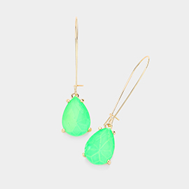Teardrop Stone Dangle Evening Earrings