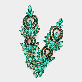 Marquise Stone Accented Evening Dangle Earrings
