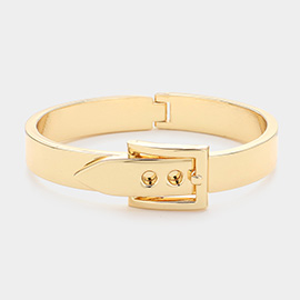 Metal Belt Buckle Hinged Bangle Bracelet