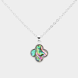 Abalone Quatrefoil Pendant Necklace