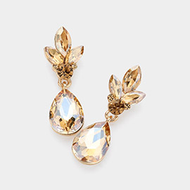 Teardrop Stone Cluster Dangle Evening Earrings