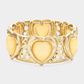 Heart Stone Pointed Stretch Bracelet