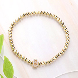SECRET BOX_ B Monogram Initial Stretch Bracelet
