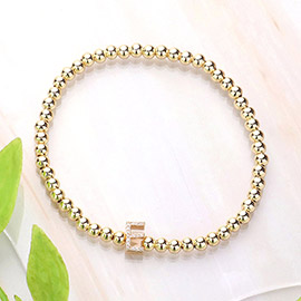 SECRET BOX_ E Monogram Initial Stretch Bracelet