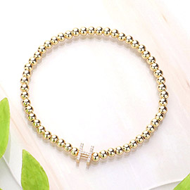 SECRET BOX_ H Monogram Initial Stretch Bracelet