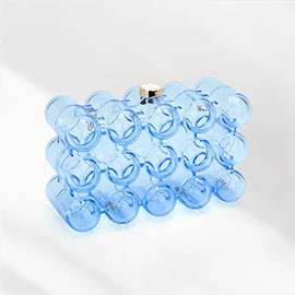Bubble Celluloid Acetate Transparent Box Clutch Crossbody Bag
