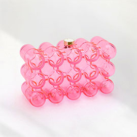 Bubble Celluloid Acetate Transparent Box Clutch Crossbody Bag