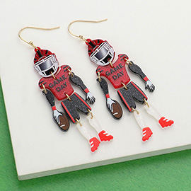 Resin GAME DAY Football Player Dangle Earrings