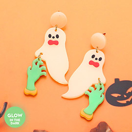 GLOW IN THE DARK Halloween Ghost Dangle Earrings