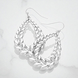 Marquise Metal Teardrop Dangle Earrings