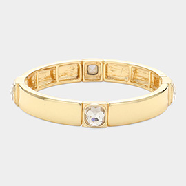Stone Pointed Metal Stretch Bracelet
