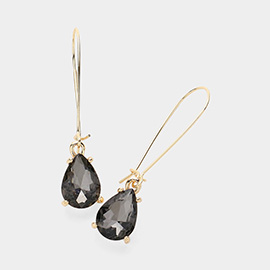 Teardrop Stone Cushion Dangle Earrings