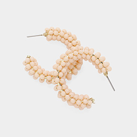 Faceted Beaded Hoop Earrings
