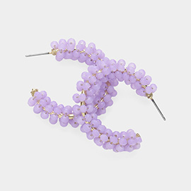 Faceted Beaded Hoop Earrings
