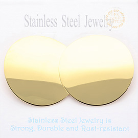 Stainless Steel Round Circle Domed Stud Earrings