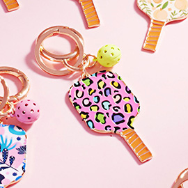 Enamel Pickleball Paddle Keychain / Bag Charm