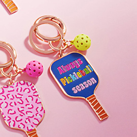 Enamel Pickleball Paddle Keychain / Bag Charm
